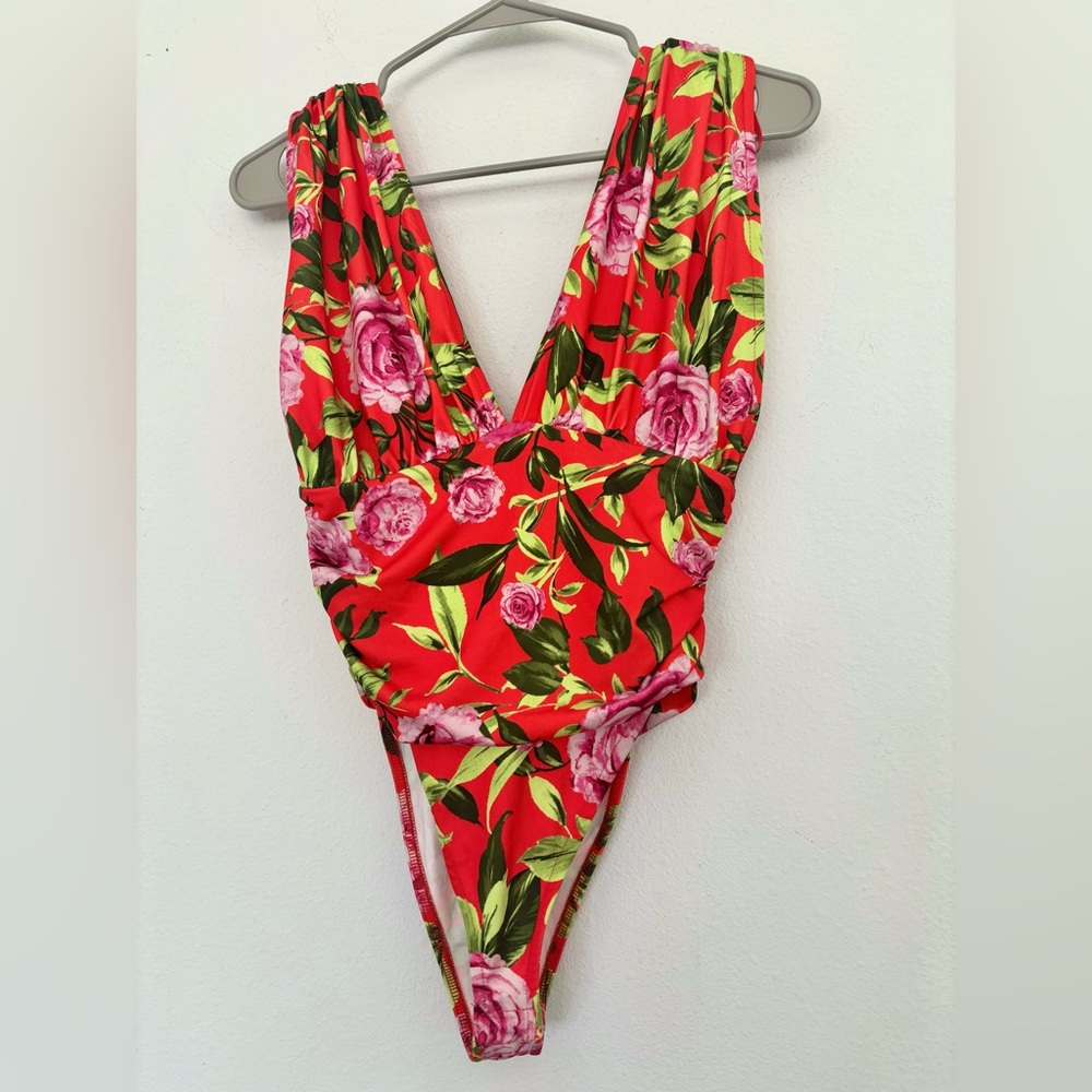 ZARA NWT TROPICAL LEAF PRINT ONE PIECE SWIMSUIT SZ US SMALL